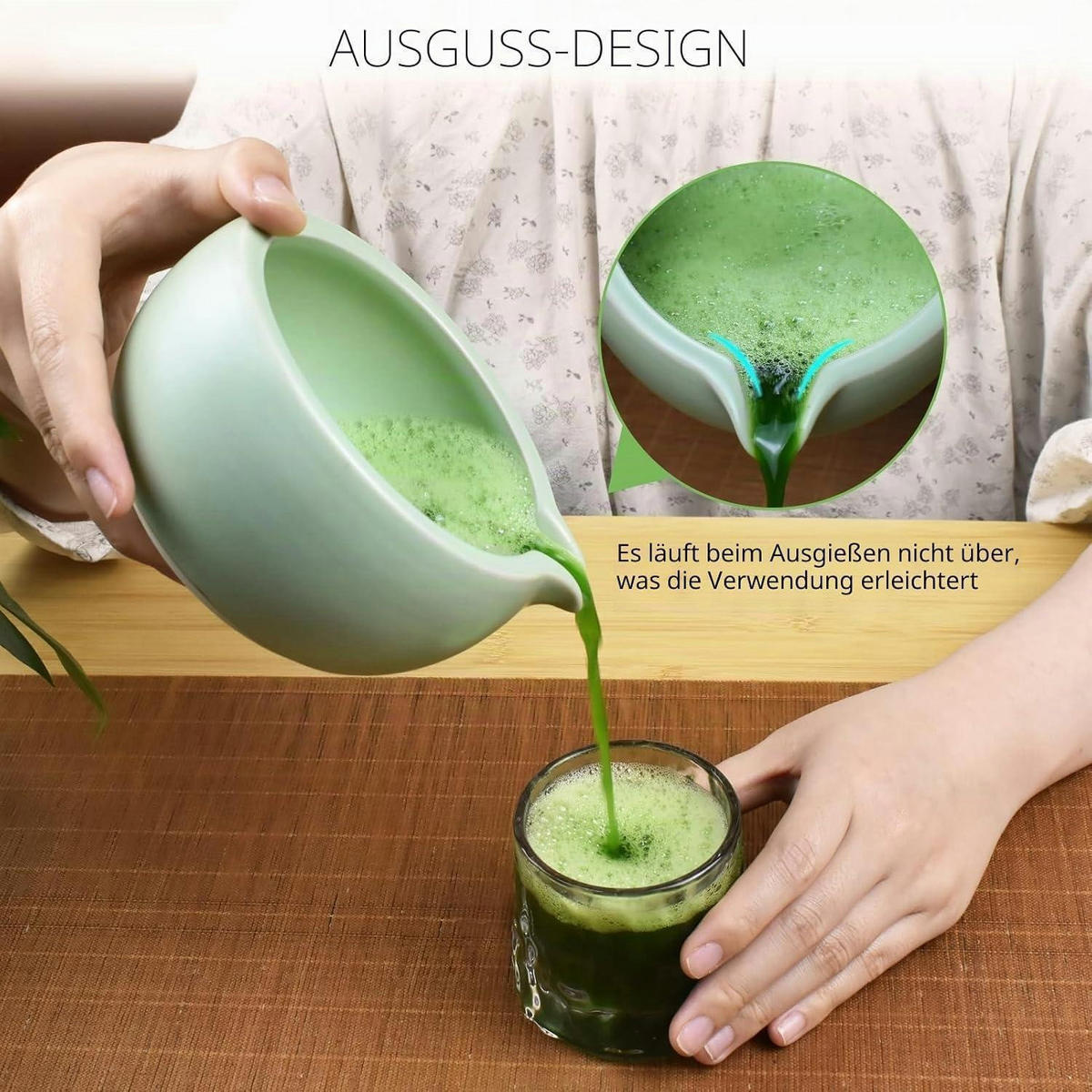 TEEZEREMONIE Set Matcha Grün 5-teilig - Grün, Keramik (5.3/11.2/22.4cm)