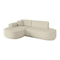 ECKSOFA Ottomane Links MARI-L1-v3 - 243x171x83 cm Beige Bouclé - Beige/Schwarz, Holzwerkstoff/Kunststoff (243/171cm) - ALTDECOR