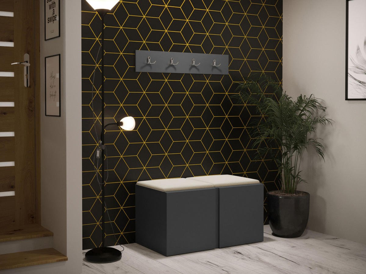 GARDEROBEN-SET Orion VI - Beige/Graphitfarben, Holzwerkstoff/Kunststoff (84/42/46cm) - MIRJAN24