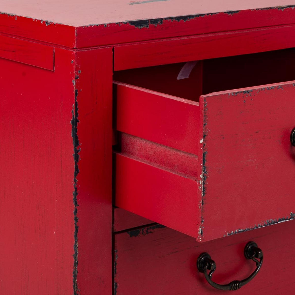 TV-LOWBOARD aus Holz, rot, 120x40x50cm - Rot, Holz (120/50/40cm) - Wanderlust