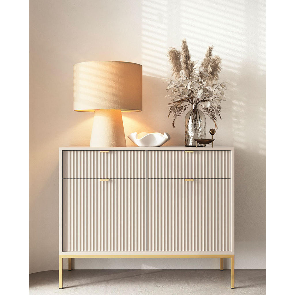 Thumbnail - Feldmann-Wohnen Kommode, Kaschmir, Metall, 4 Fächer, 2 Schubladen, Rechteckig, 104x83x39 cm, Wohnzimmer, Kommoden & Side...