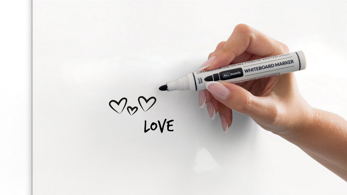 MAGNETPLATTE rahmenloses SLIMboard – Magnetisches trocken abwischbares Whiteboard 60×30 cm - Weiß, Metall (60/40/0.3cm) - ALLboards