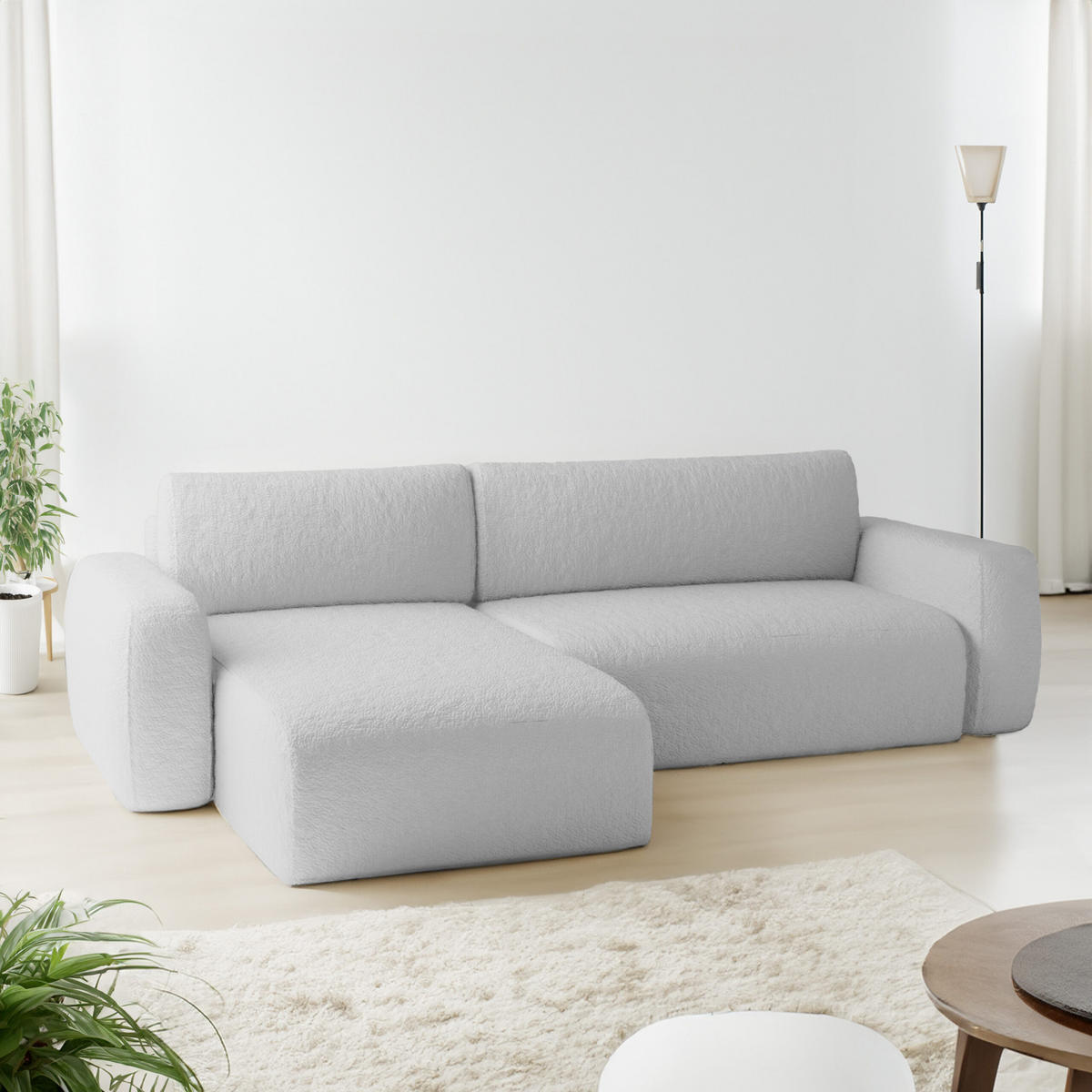 ECKSOFA Eckcouch Varde Universelle Hellgrau - Hellgrau, Textil (294/185cm) - Fedve