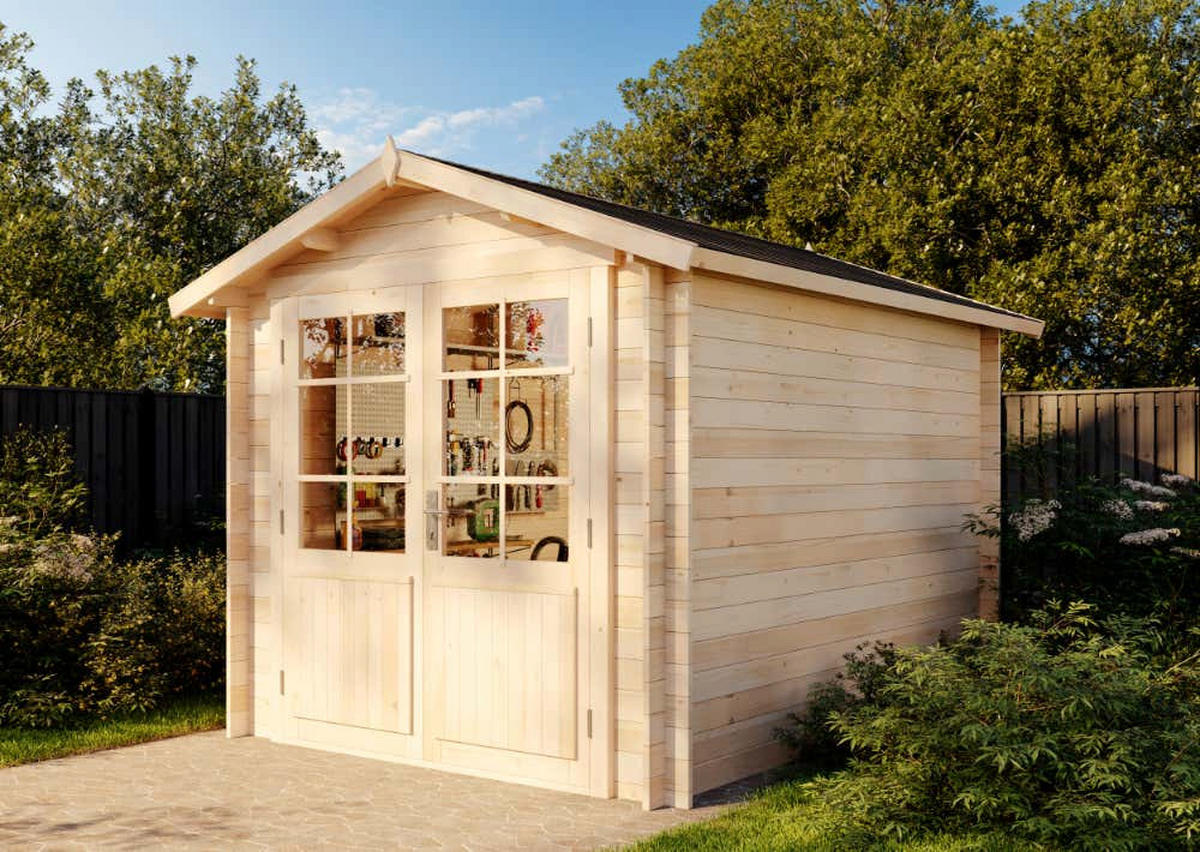 GERÄTEHAUS Holz Bremen Compact - Naturfarben, Holz (270/245/340cm) - Alpholz