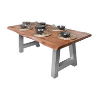 ESSTISCH CALI - Silberfarben/Braun, Holz/Metall (100/240/77cm) - SAM