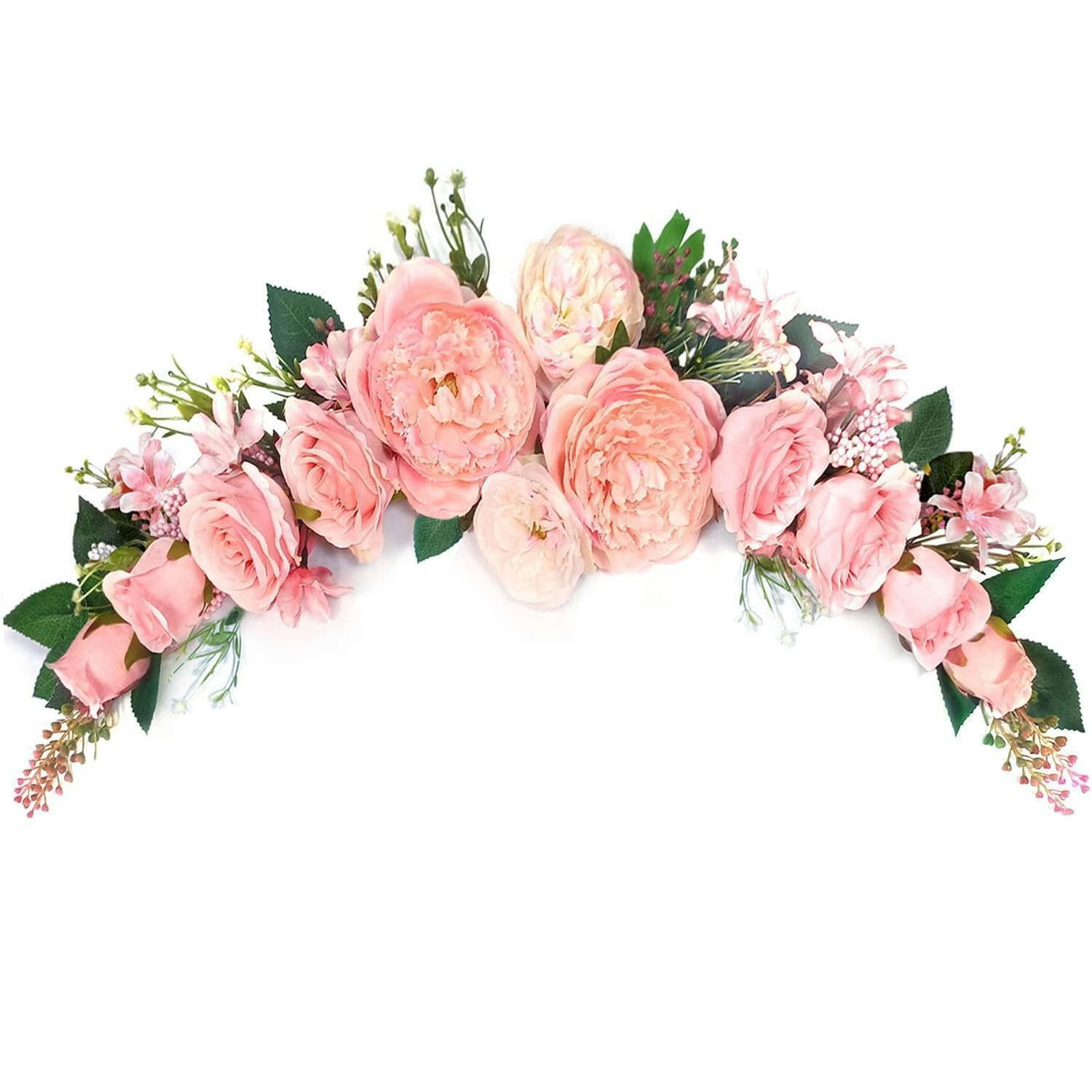 BLUMENGIRLANDE Pfingstrosen Swag 60 cm - Rosa, Textil (8cm)