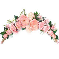 BLUMENGIRLANDE Pfingstrosen Swag 60 cm - Rosa, Textil (8cm)