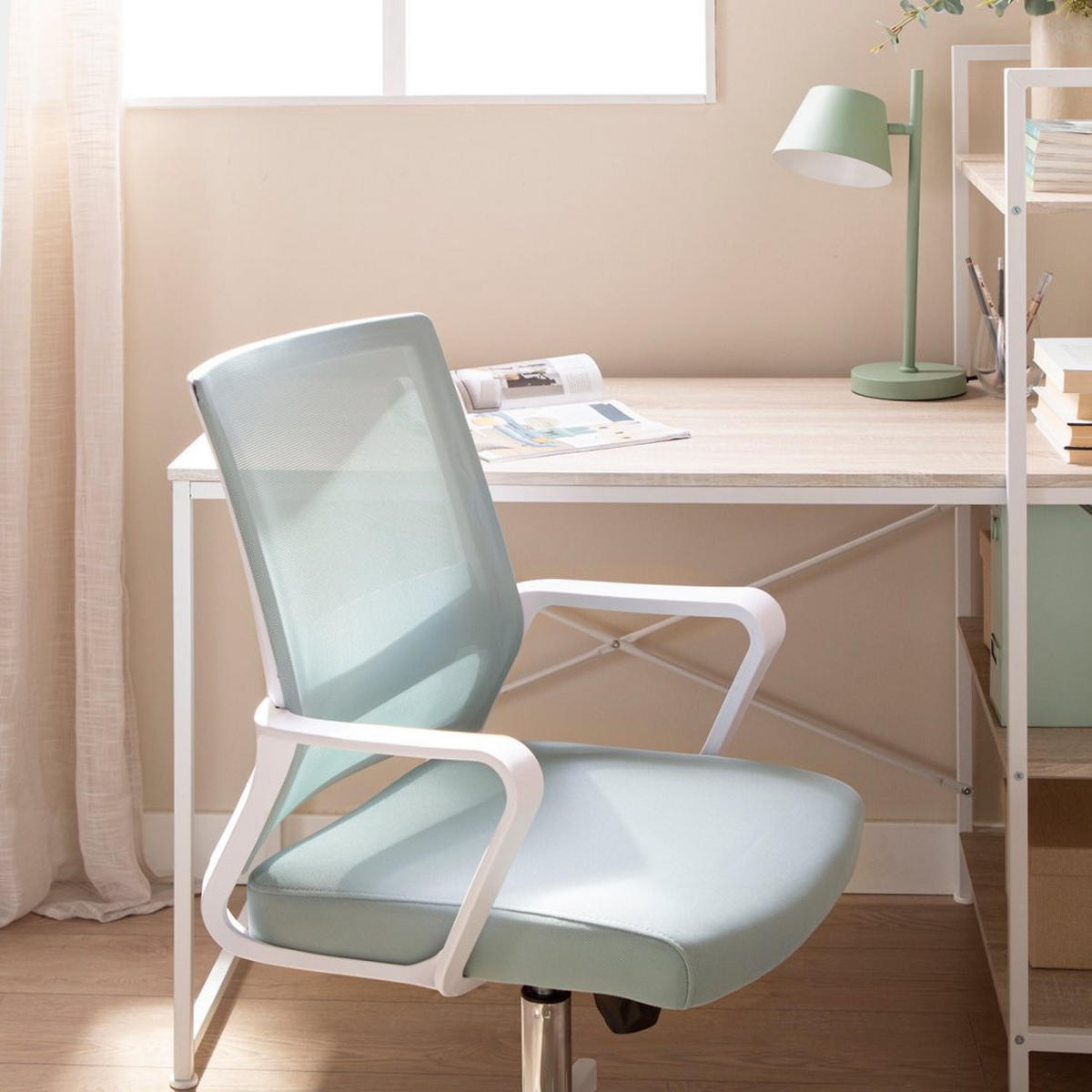 SCHREIBTISCHSTUHL Sayla Grün 60 cm x 95-105 cm - Grün, Textil (60/95/60cm)