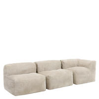 SITZSACK-SOFA 3-tlg. ZEN: Ecksessel, 2 Sessel - Beige, Textil (290/68/100cm) - icon