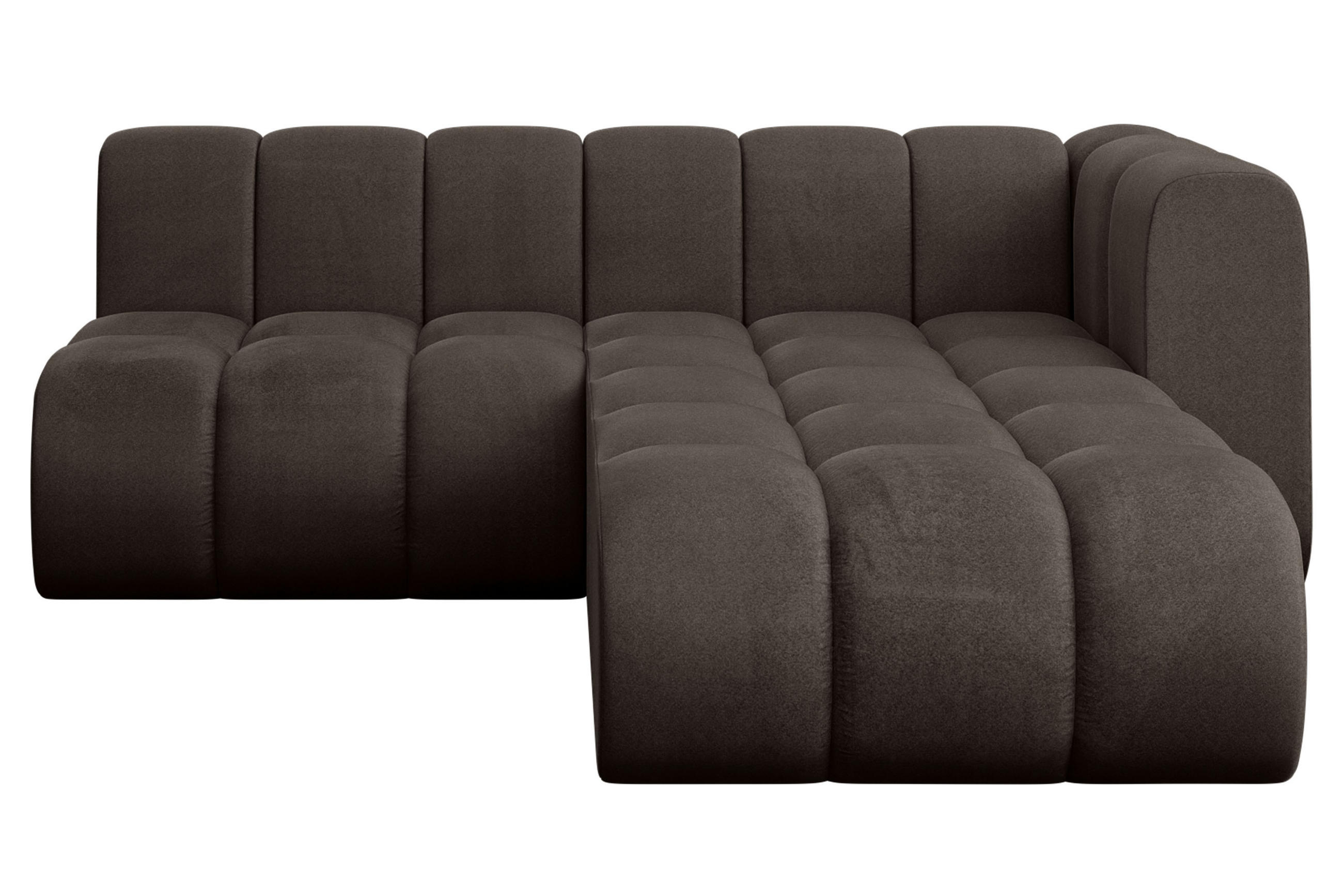 ECKSOFA modulares Sofa Darnel-L1 - 205x177x70 cm Braun - Braun, Holzwerkstoff/Textil (205/177cm) - ALTDECOR