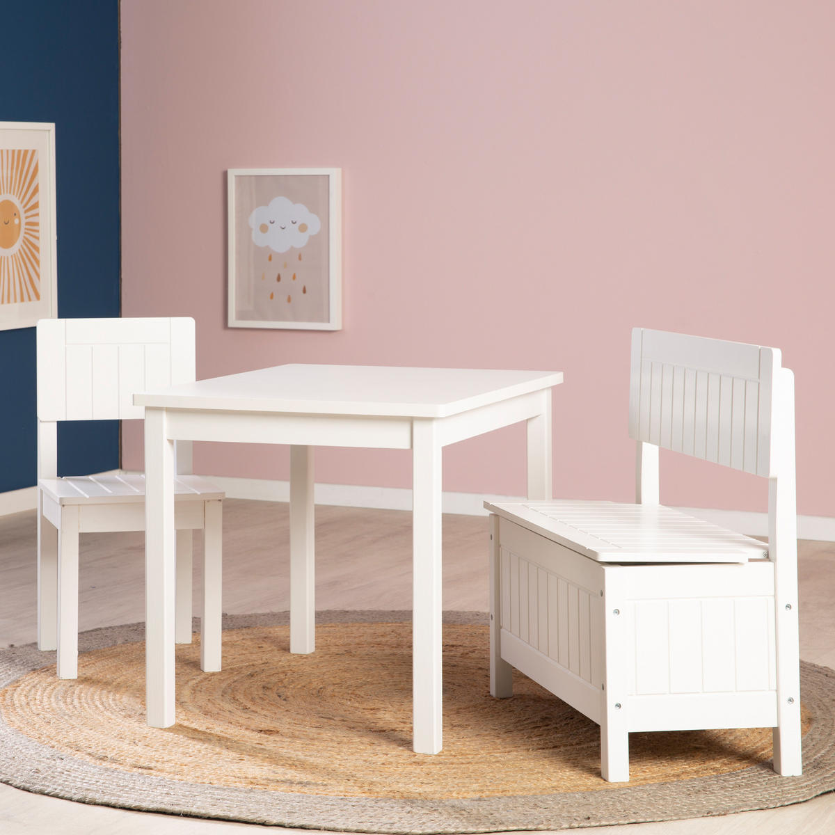 KINDERTISCH - Weiß, Holzwerkstoff (66.5/50/50cm) - Roba