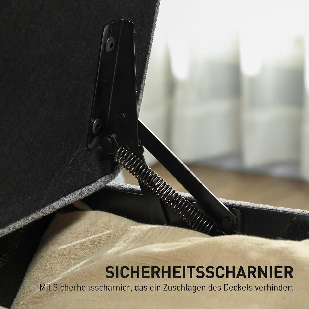 SITZBANK Polyester Dunkelgrau - Dunkelgrau, Holzwerkstoff/Textil (40/48/120cm) - HOMCOM