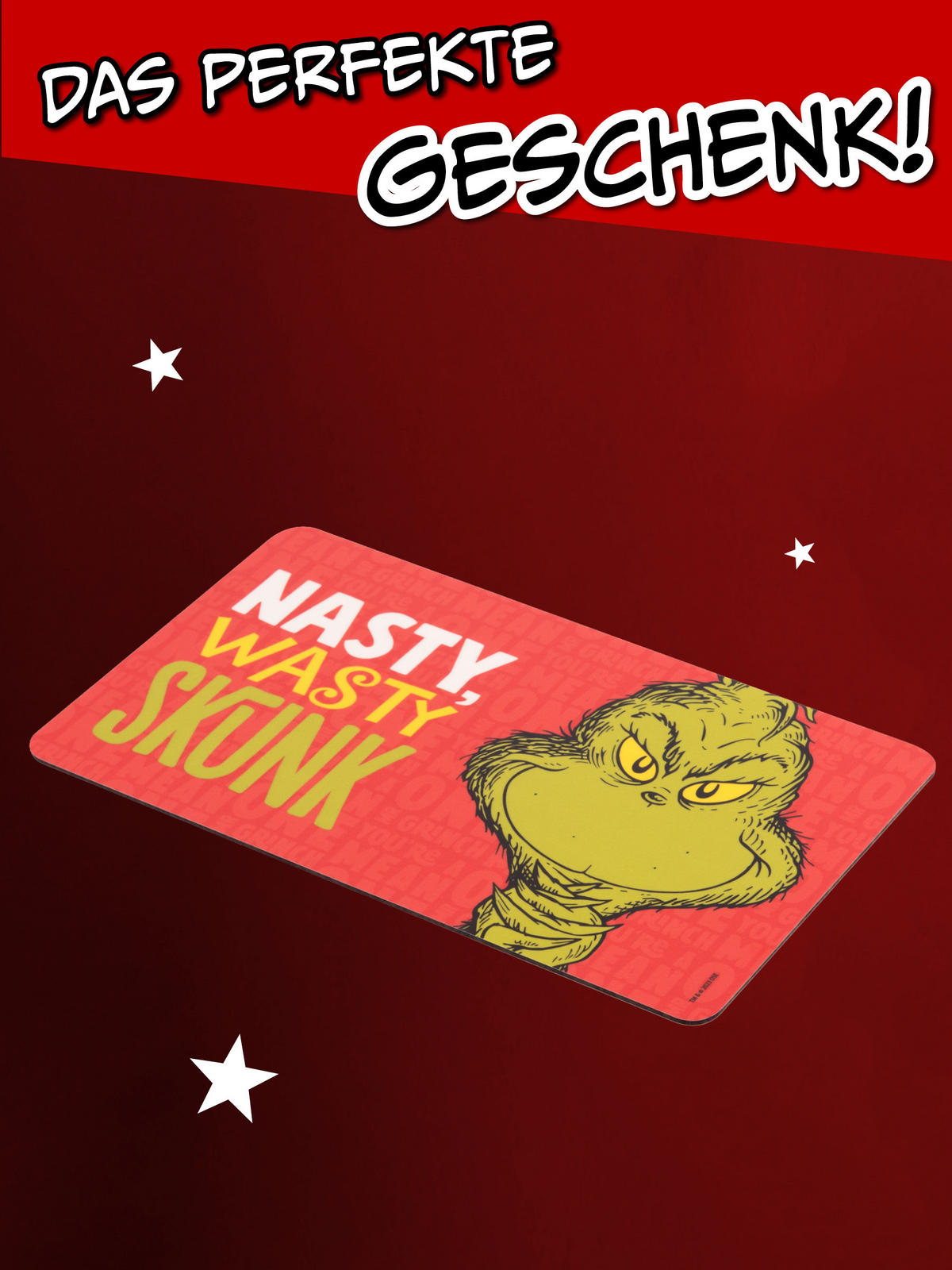 BRETTCHEN The Grinch Nasty Wasty Skunk Rot 14,5 x 23,5 cm - Rot, Kunststoff (14.5/23.5cm) - United Labels