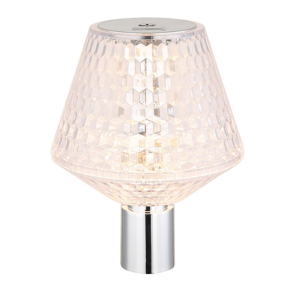 LED TISCHLEUCHTE Kristalloptik Klar - Klar, Kunststoff (12/12/15.5cm) - Globo Lighting