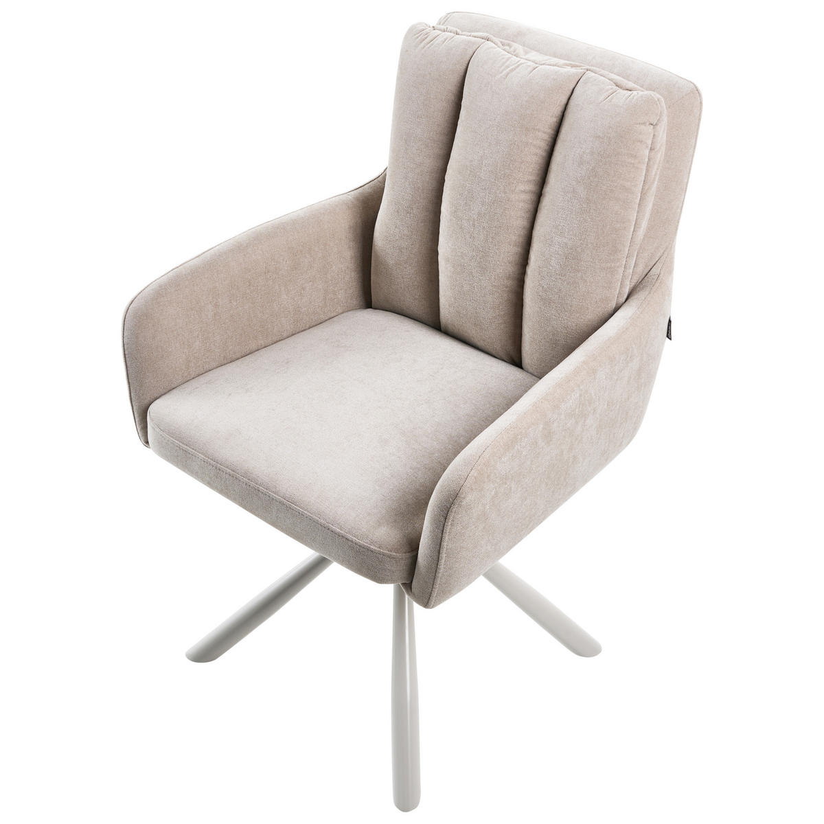 ESSZIMMERSTUHL 2er-Set Stoff Beige Sardoal - Beige, Textil (56/86/65cm) - Beliani