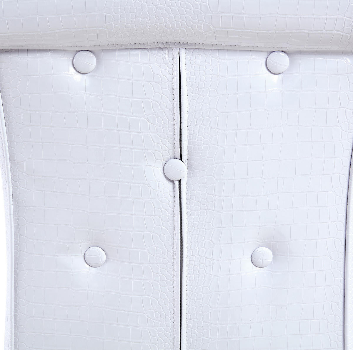 STUHL mit Kristallknopf-Details und wasserdichtem PVC-Bezug - Weiß, Kunststoff (42/125/55cm) - MIVRAY