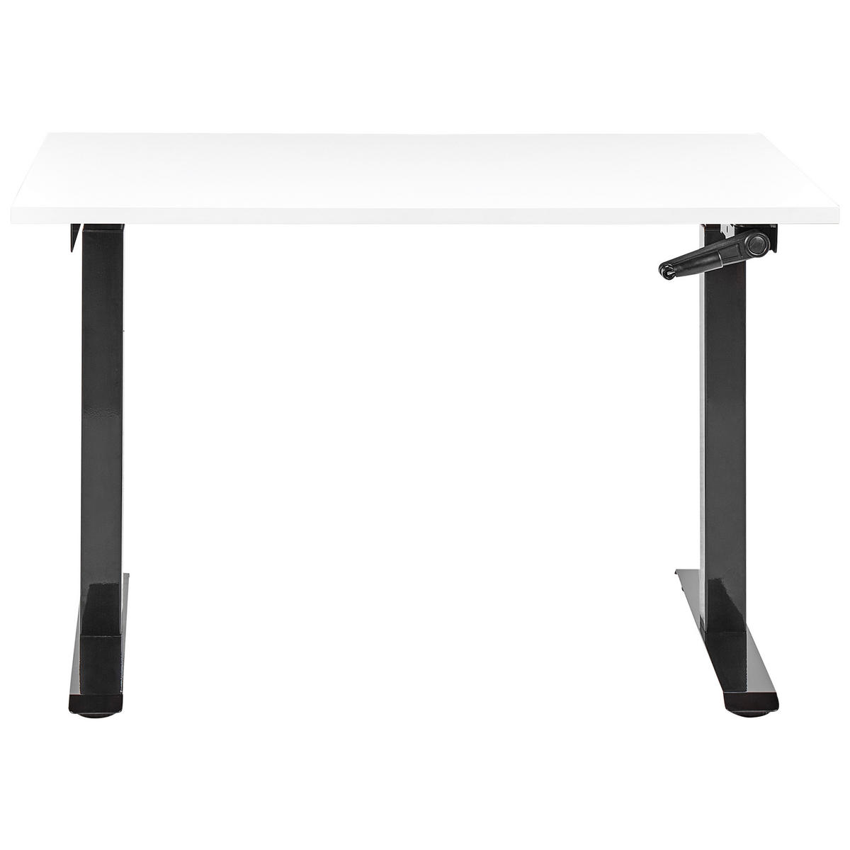 SCHREIBTISCH weißschwarz 120/72 cm manuell höhenverstellbar Destin III - Schwarz/Weiß, Holz (72/120/74cm) - Beliani