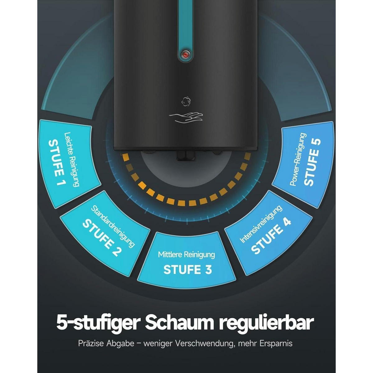 SCHAUMSEIFENSPENDER AIKE FoamCore Edelstahl Matt Schwarz - Schwarz, Metall (10.9/10.8/22.1cm)