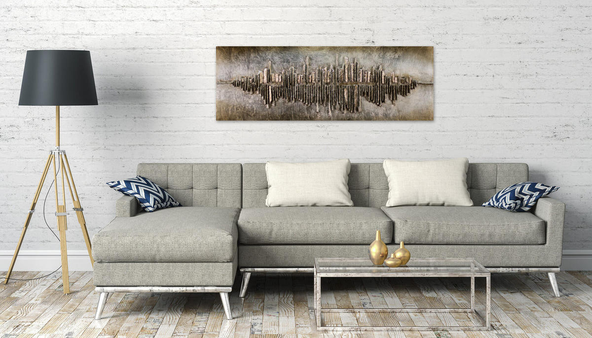 HOLZBILD Beige 144/44 cm - Beige/Braun, Holz (8.8/44cm) - KUNSTLOFT