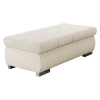 POLSTERHOCKER Orkan Groß - Silberfarben/Creme, Holz/Textil (120/39/60cm) - MIRJAN24