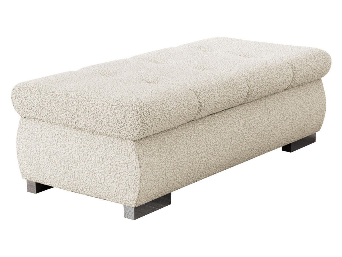 POLSTERHOCKER Orkan Groß - Silberfarben/Creme, Holz/Textil (120/39/60cm) - MIRJAN24