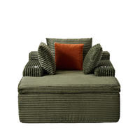 SCHLAFSOFA 165/112/63 cm Grün mit Chaiselongue, 3 Kissen und 1 Decke - Grün, Textil (112/63/165cm) - Oxeza