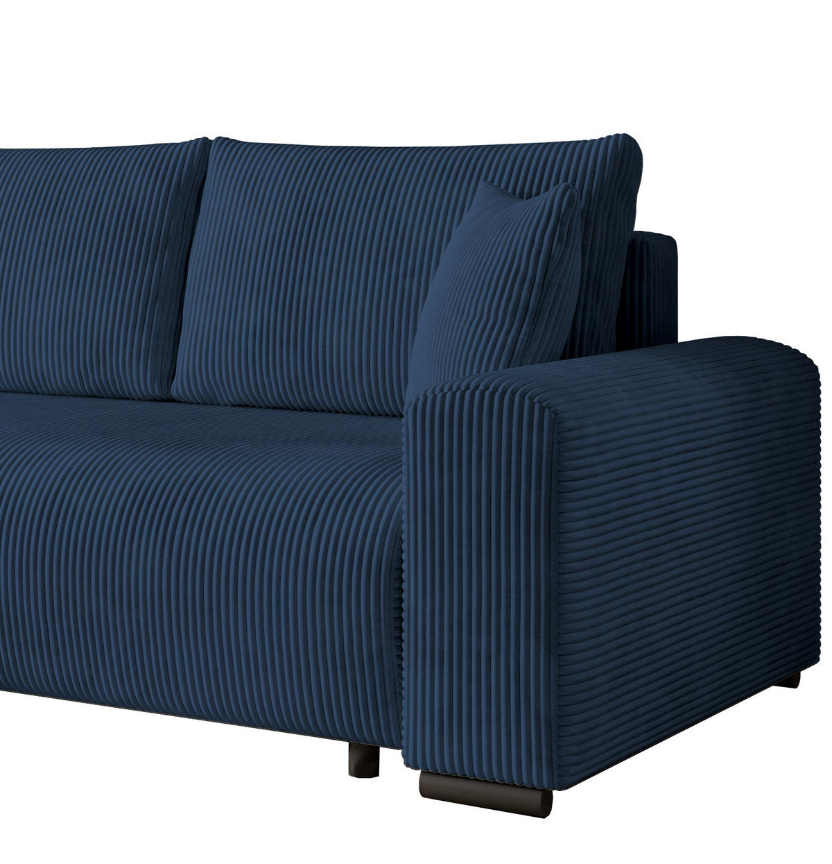 ECKSOFA Nelly mit Bettkasten und Schlaffunktion, Cordstoff in L-Form - Blau, Textil (270/185cm)