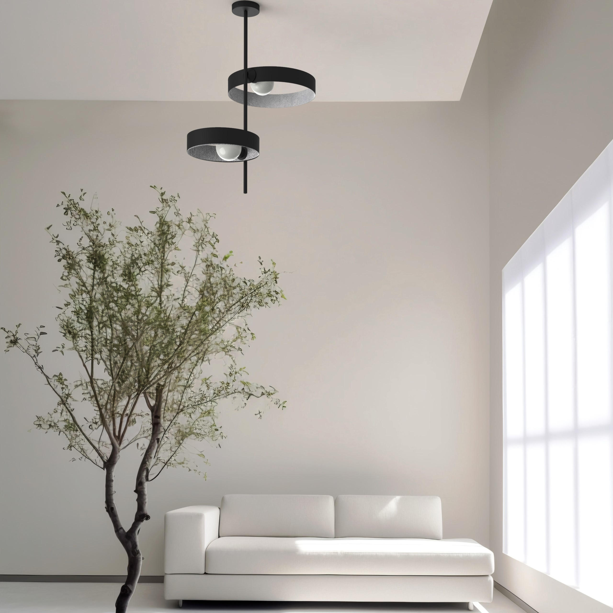 DECKENLEUCHTE - Schwarz, Metall (40/70/80cm) - Lumicom