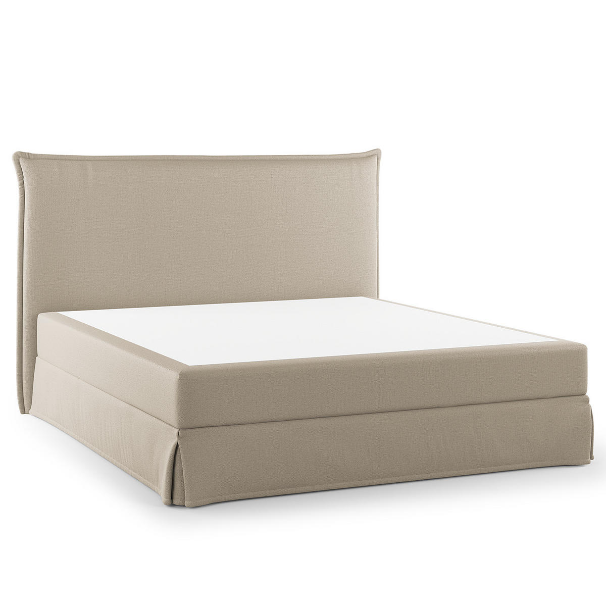 BOXSPRINGBETT mit Husse - Beige, Textil (180/200cm) - home24
