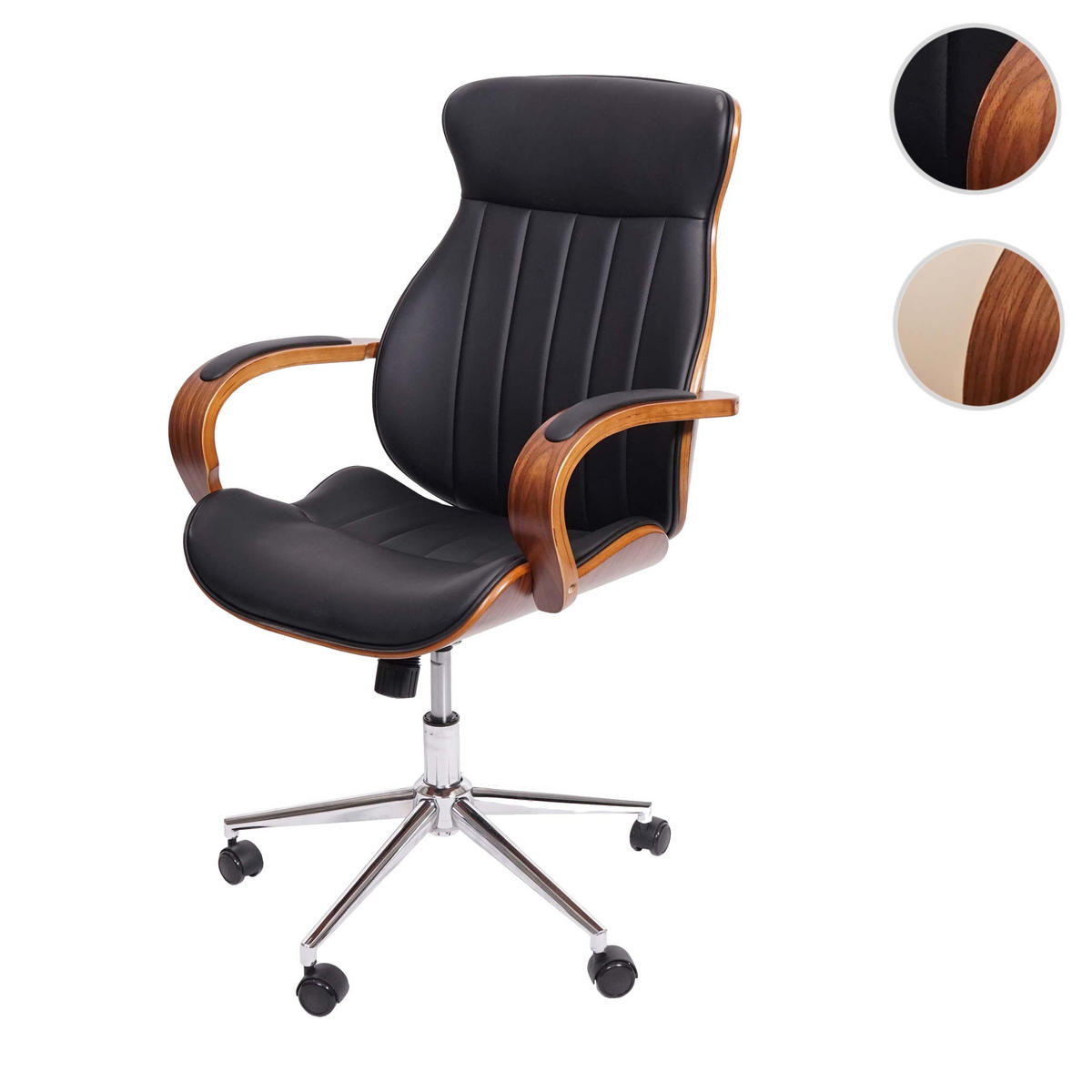 BÜROSTUHL Schwarz - Schwarz, Holz (63/109/64cm) - MCW