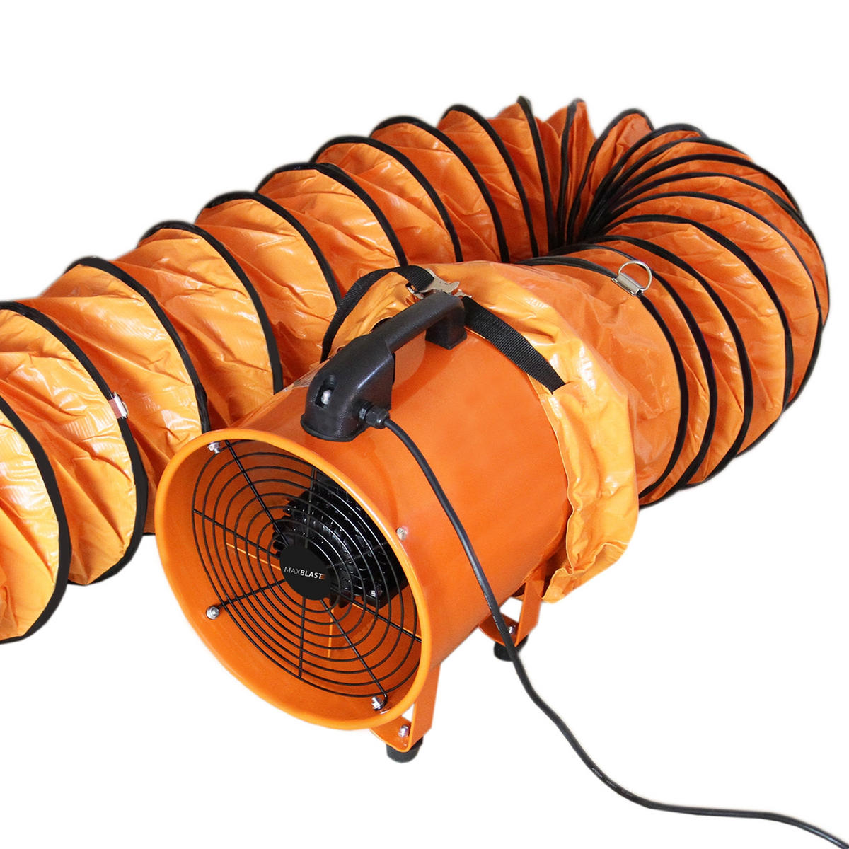 INDUSTRIEVENTILATOR Profesioneller 300mm 550W - 6m Schlauch - Orange, Metall (34/33/43cm) - T-Mech
