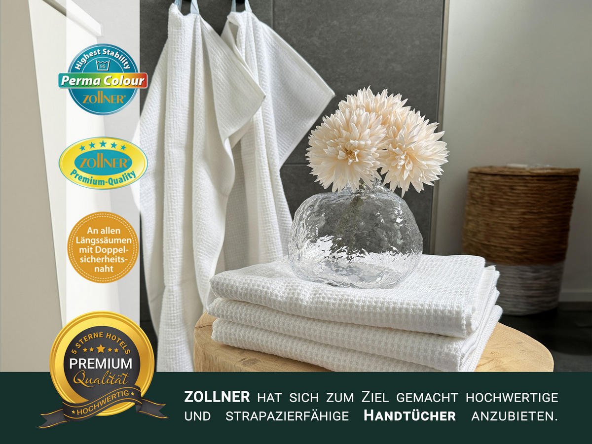 HANDTÜCHER, 6er-Set, 50x100 cm, 100% Baumwolle, Weiß - Weiß, Textil (50/100cm) - Zollner