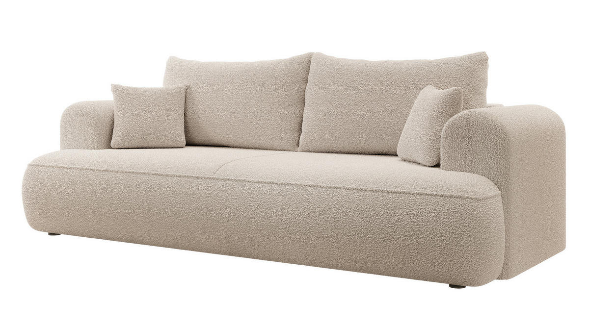 SCHLAFSOFA Ovo Beige Boucle - Beige, Textil (250/94/110cm) - Selsey