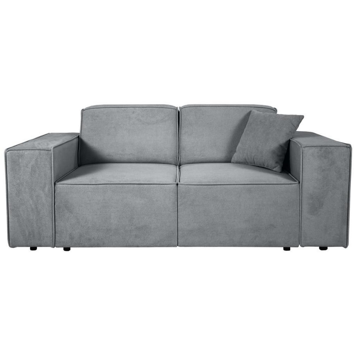 2-SITZER SOFA Pedro ohne Schlaffunktion hellgrau - Hellgrau/Schwarz, Textil (185/75/88cm) - Beautysofa