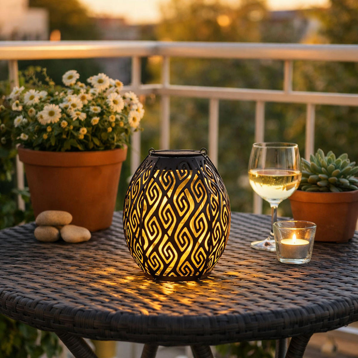 LED AUSSENLEUCHTE Metall Schwarz Gold - Schwarz, Metall (12.5/12.5/90cm) - Globo Lighting