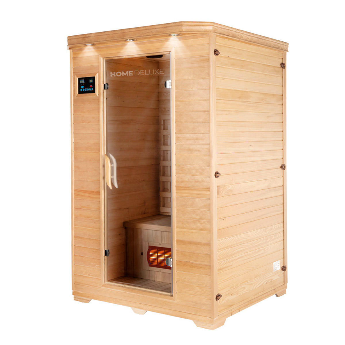INFRAROTKABINE REDSUN M - mit Vollspektrumstrahler - Braun, Holz (120/190/105cm) - Home Deluxe
