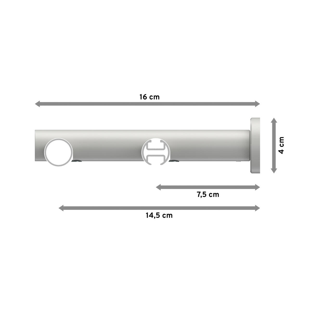 RUNDROHR-INNENLAUF-GARDINENSTANGEN-SET Platon Verano 420 cm (geteilt in 3 x 140 cm), 2-läufig, 20 mm Ø Weiß - Chromfarben/Weiß, Metall (420cm) - INTERDECO