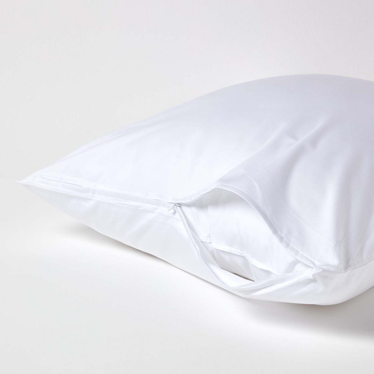 BIO-KISSENBEZUG Satin, Fadendichte 400 - Weiß, Textil (80/80cm) - Homescapes