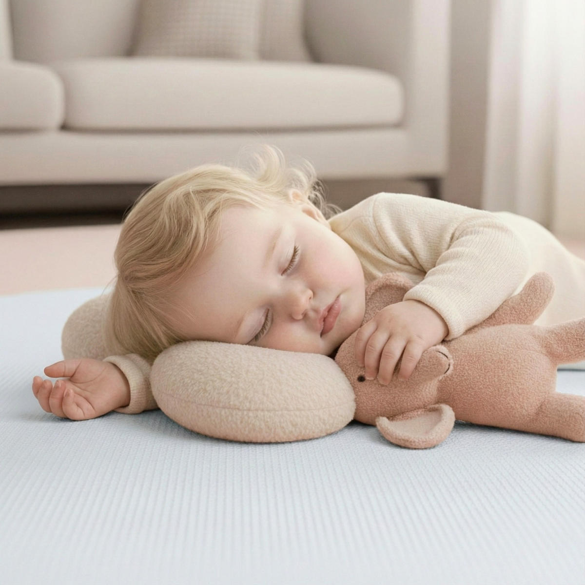 SPIELMATTE ab Null - 90 cm Baby Puzzlematte Weiß - Weiß, Kunststoff (30/30cm) - Littletom