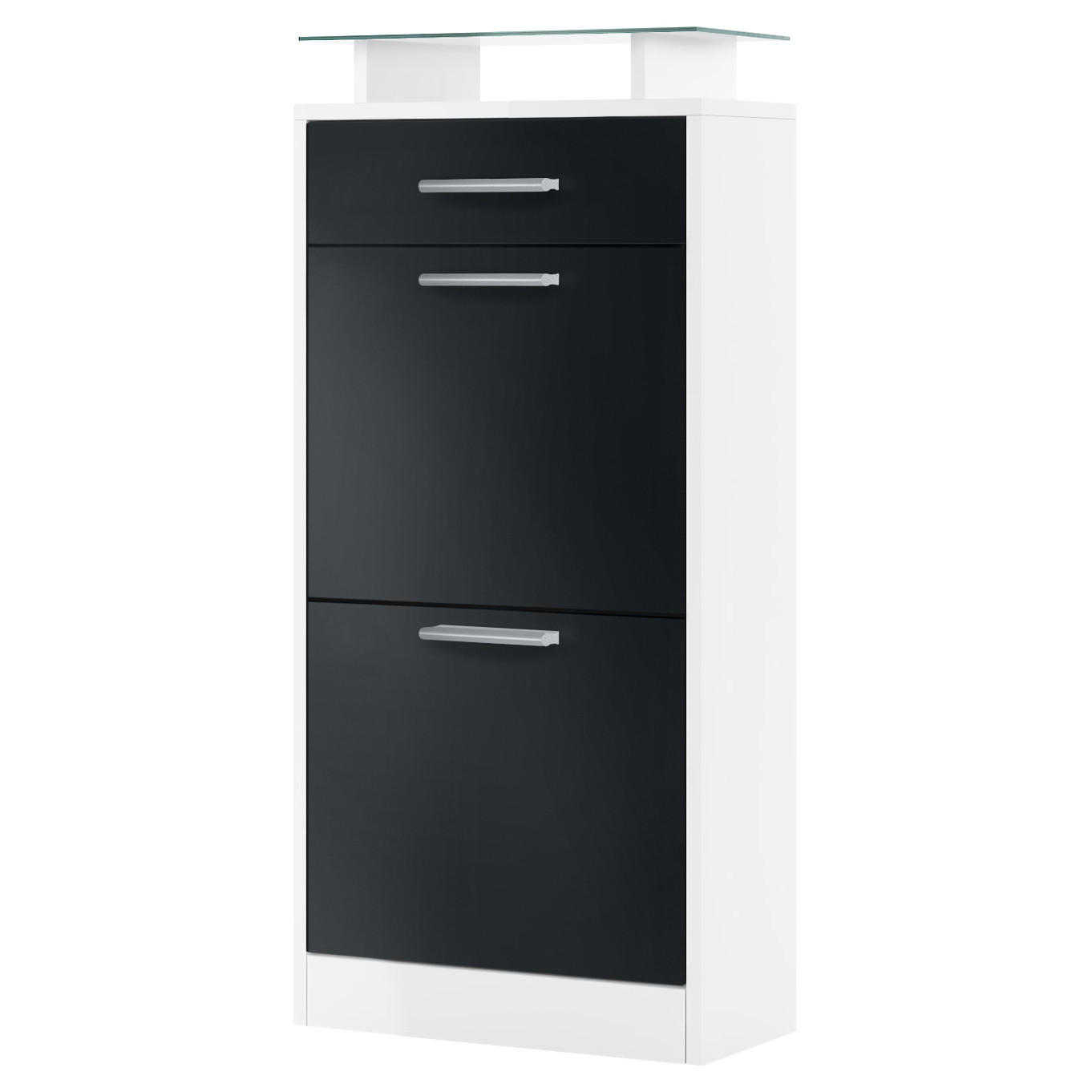 Vladon Schuhschrank Schwarz 46x104x23 cm