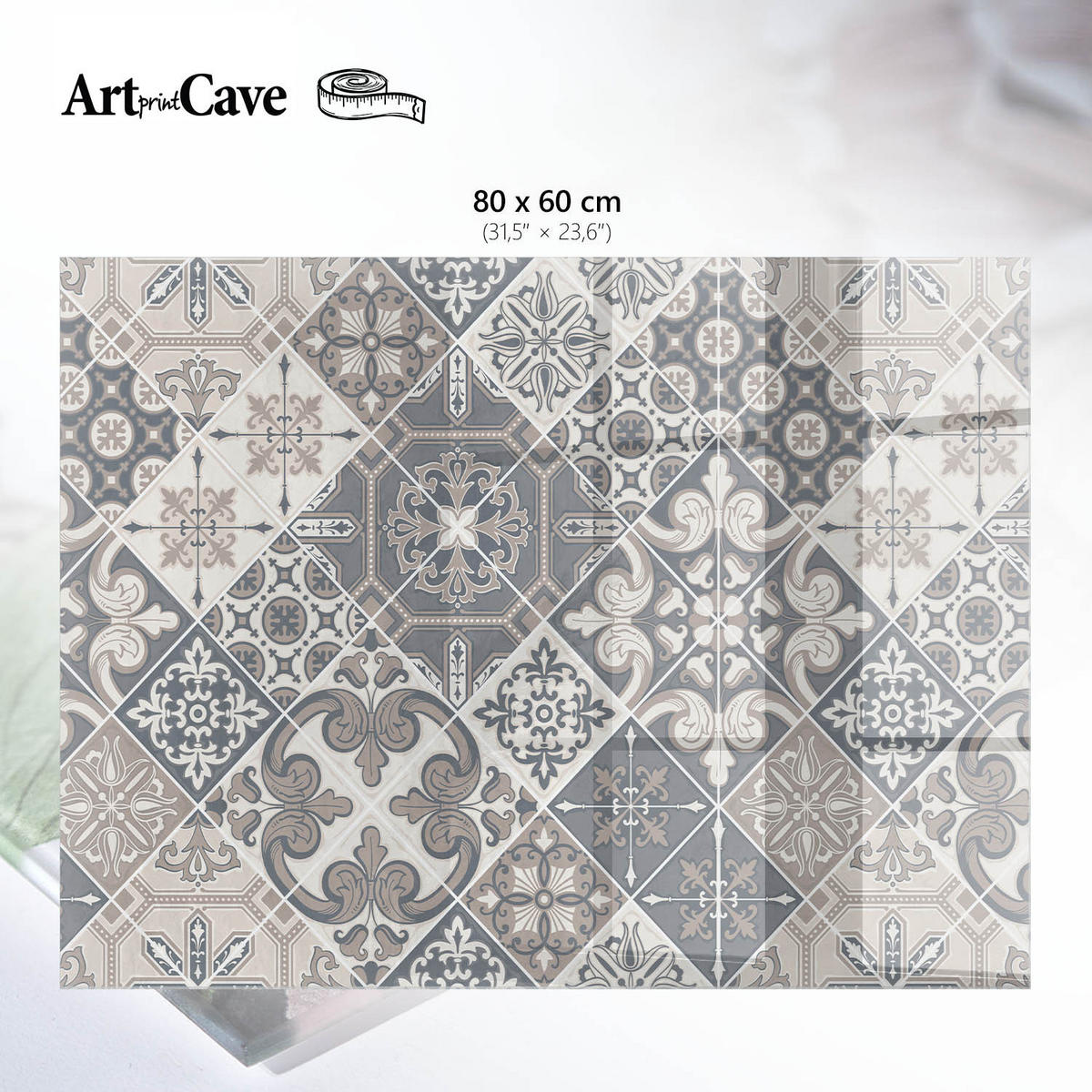 GLASPLATTE 80x60 cm – Ein raffiniertes Mosaik - Braun, Glas (0.4/80/60cm) - ArtPrintCave
