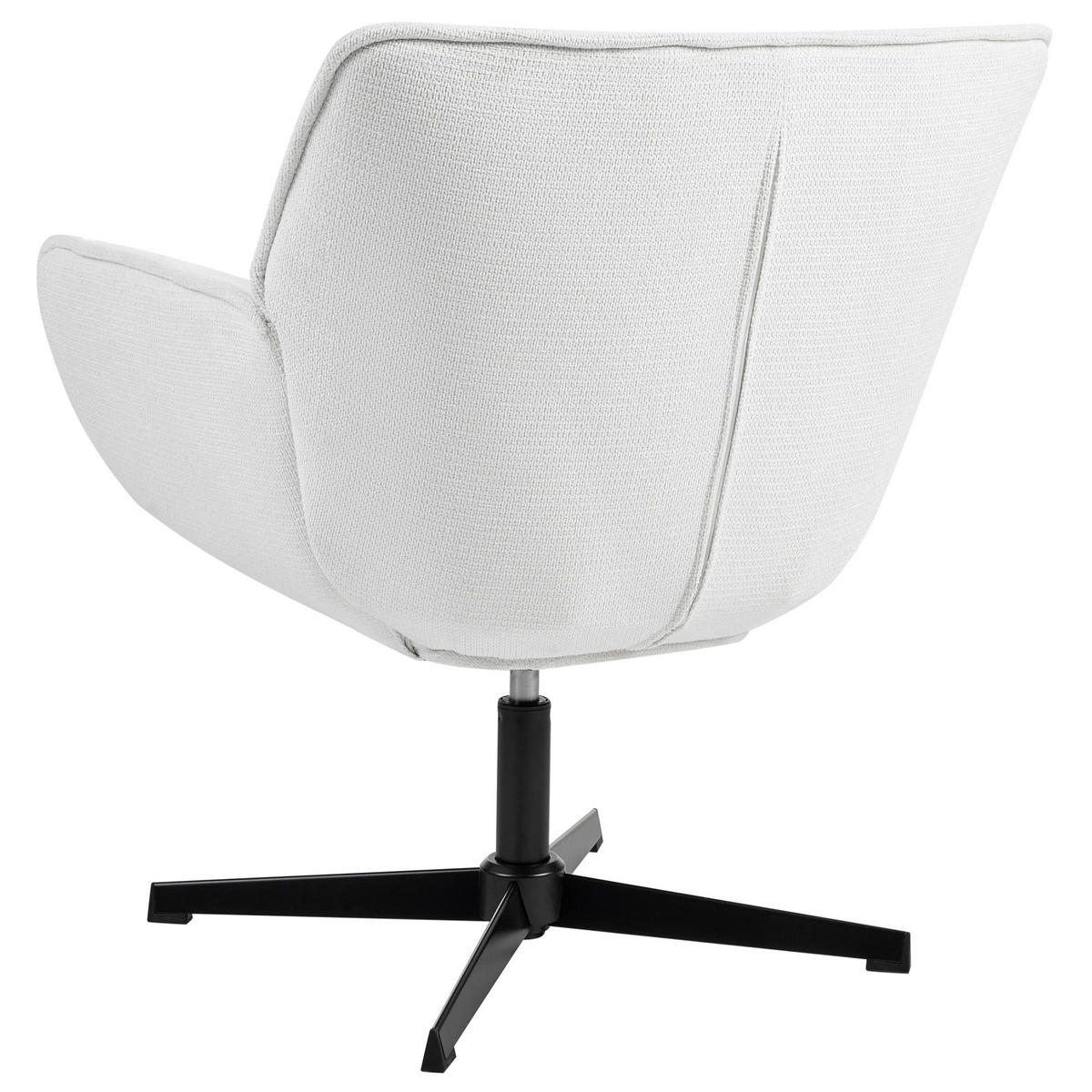 DREHSESSEL Stoff Weiß Auma - Weiß, Textil (71/85/78cm) - Beliani