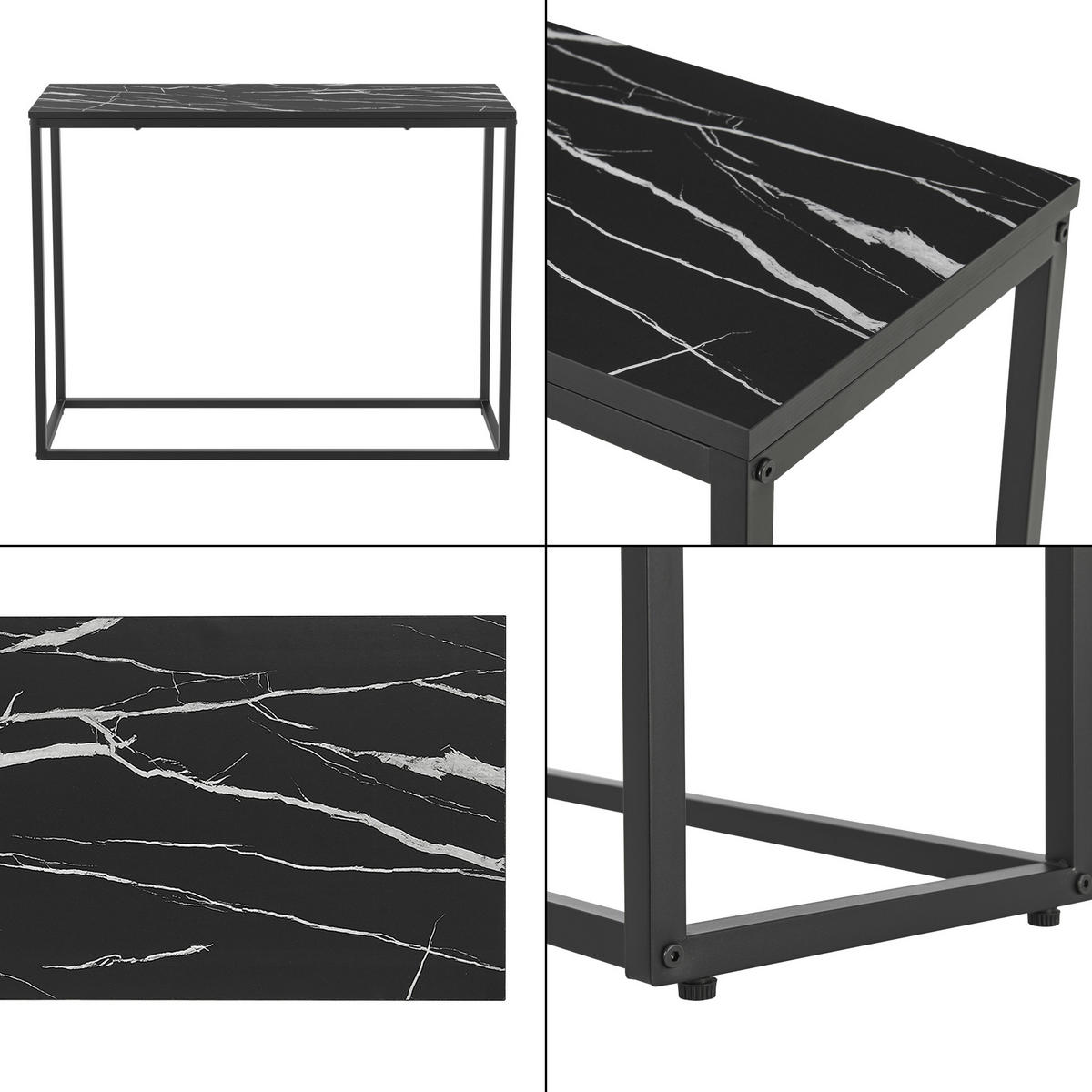 KONSOLENTISCH Kittilä - Schwarz, Metall (30/100/80cm) - [en.casa]