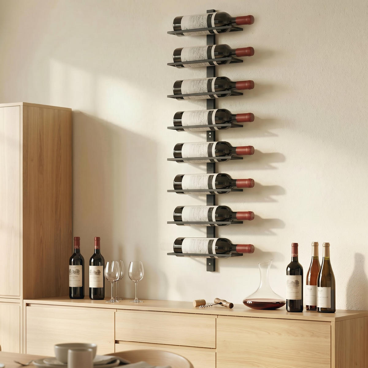WEINREGAL Stahl Schwarz - Schwarz, Metall (10/93.5/27cm) - HOMCOM