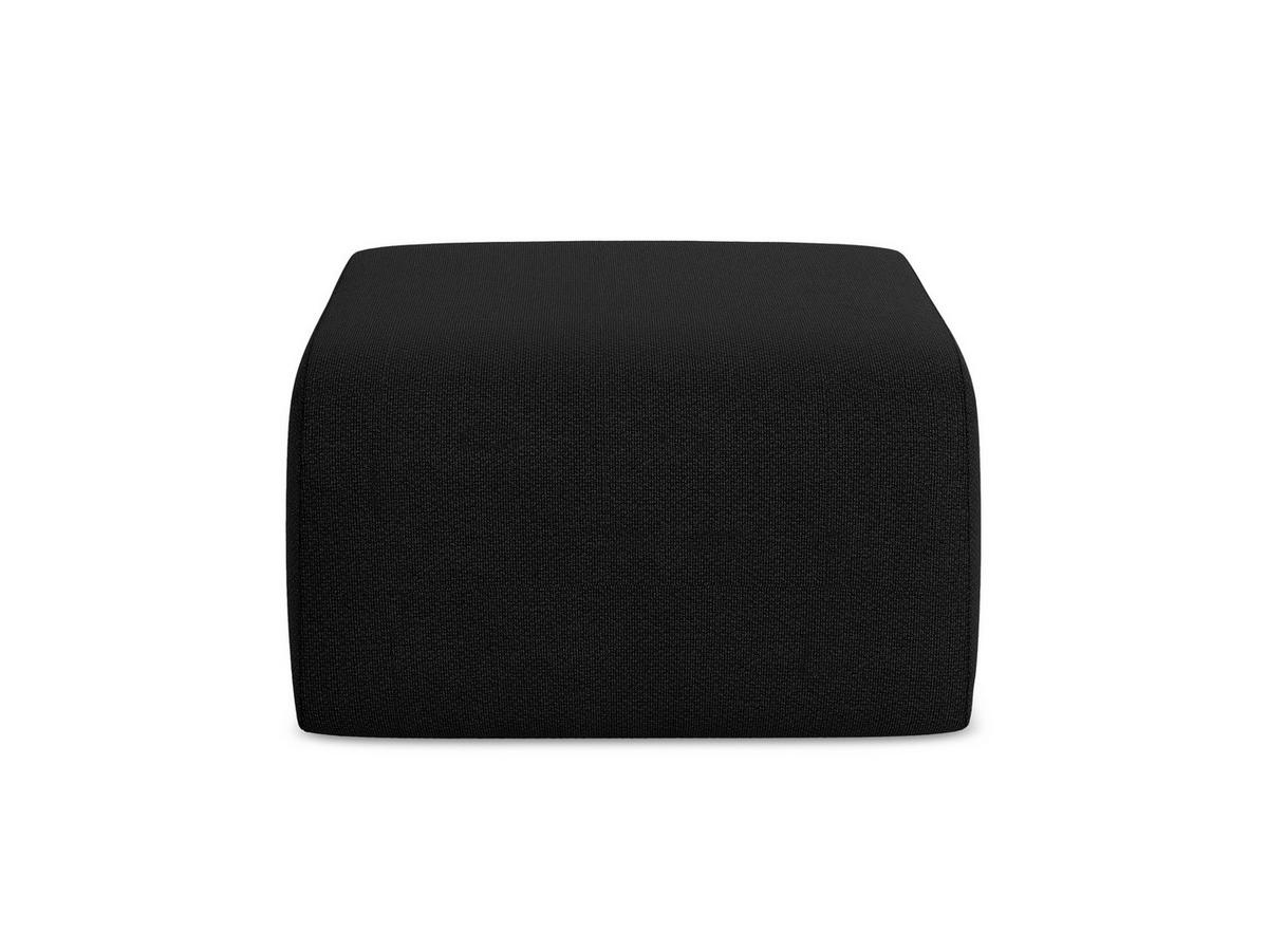 POUF Bouclé Stoff Schwarz - Schwarz, Holzwerkstoff/Kunststoff (72/42/94cm) - Makamii