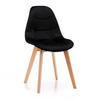 STUHL VEGAS im skandinavischen Stil - schwarz - Samt Velours - Schwarz/Naturfarben, Holz/Kunststoff (47/86/42cm) - NEW HOME