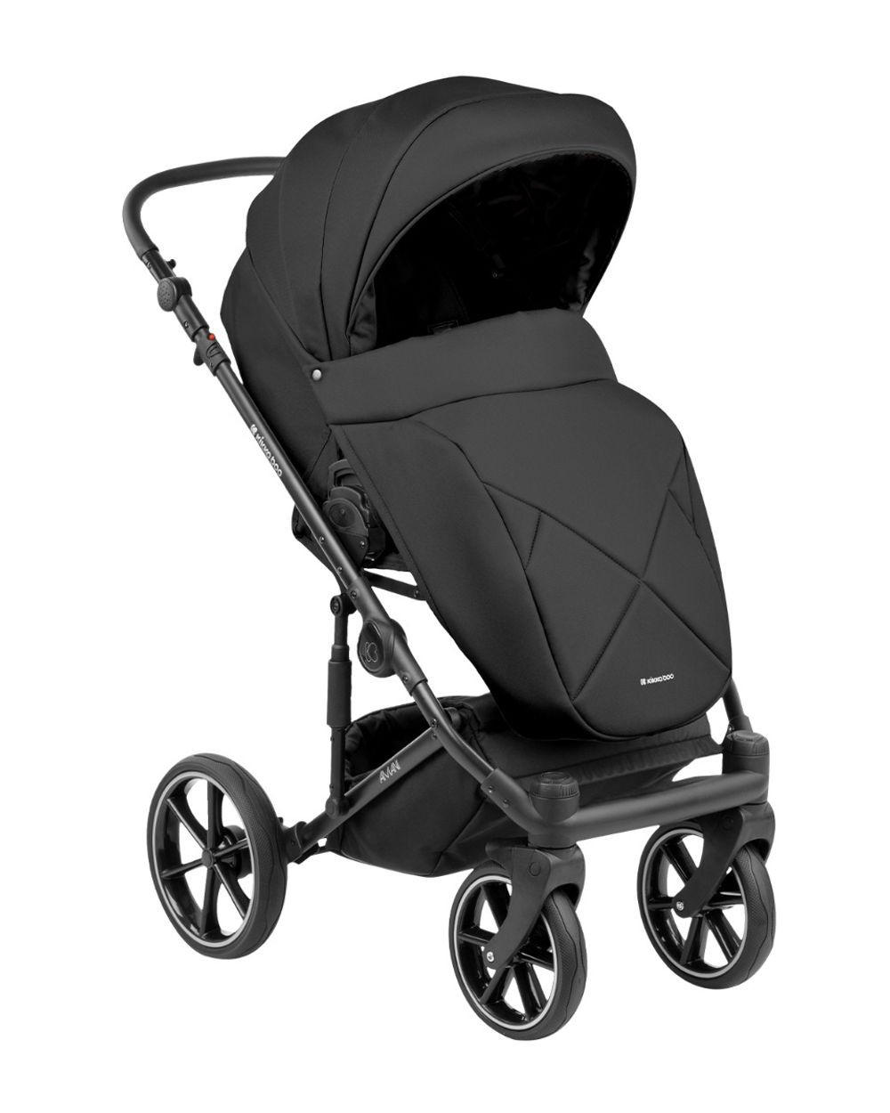 KINDERWAGEN Amani 2 in 1 schwarz Babywanne, Sportsitz, Wickeltasche, Matratze - Schwarz, Metall (105/57/105cm) - Kikka boo