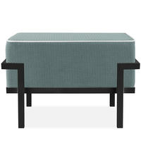 GARTENLOUNGE-HOCKER TRIGLO auf Metallfüßen, Modern, Dunkelgrau - Dunkelgrün/Dunkelgrau, Textil/Metall (69/44/54cm) - KONSIMO®