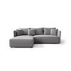 ECKSOFA MONDE CORD L - Links HELLGRAU - Hellgrau/Schwarz, Kunststoff/Textil (175/245cm) - Luxkor24