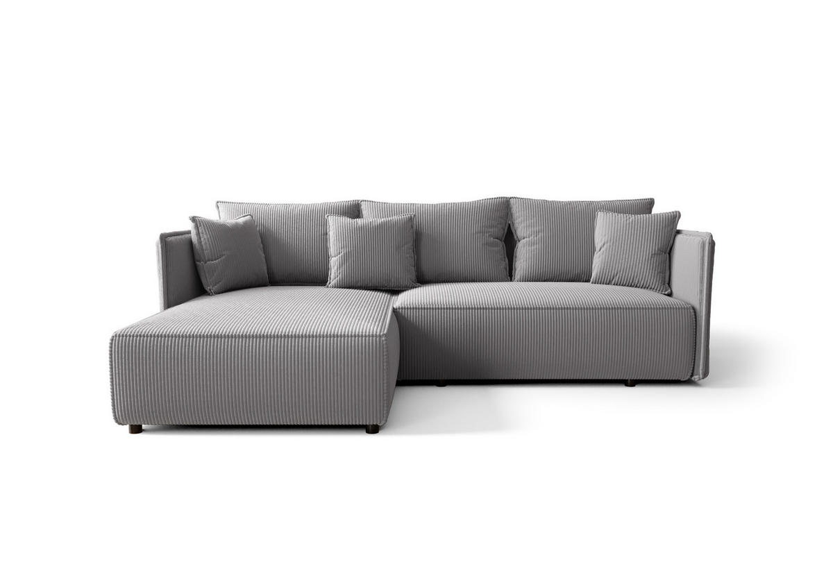 ECKSOFA mit Schlaffunktion MILANO L Poso 055 Links - Hellgrau, Textil (245/185cm) - Bedante